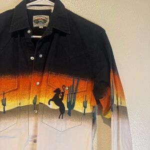 Cumberland Outfitters pearl snap western cowboy shirt medium